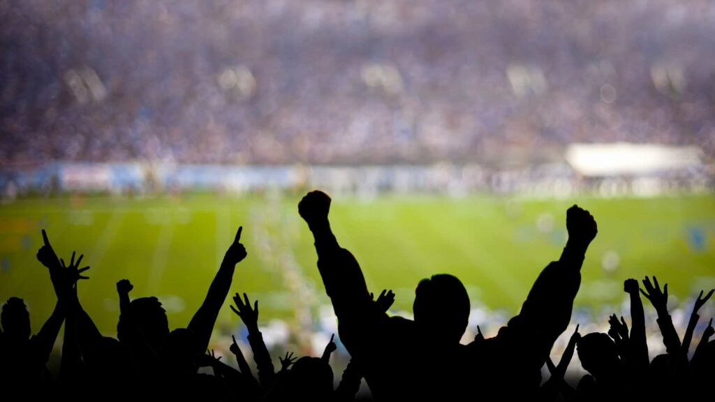 aficionados de futbol disfrutan de un partido en un estadio